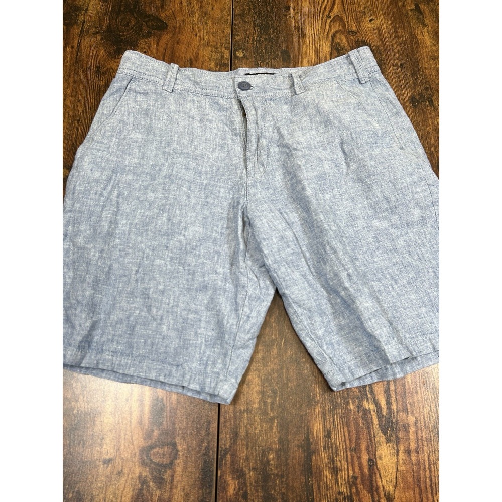 Express Shorts Mens 30 Linen Blend Blue Casual Summer Preppy